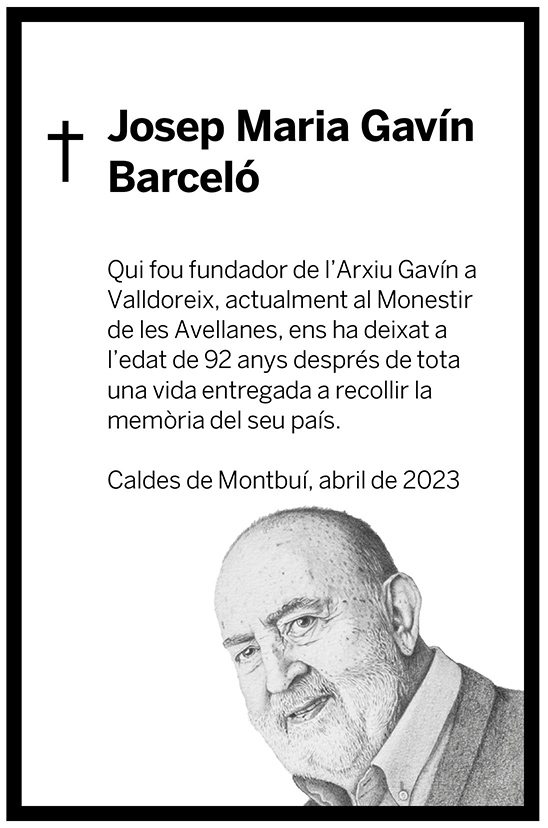 esquela Josep Maria Gavn