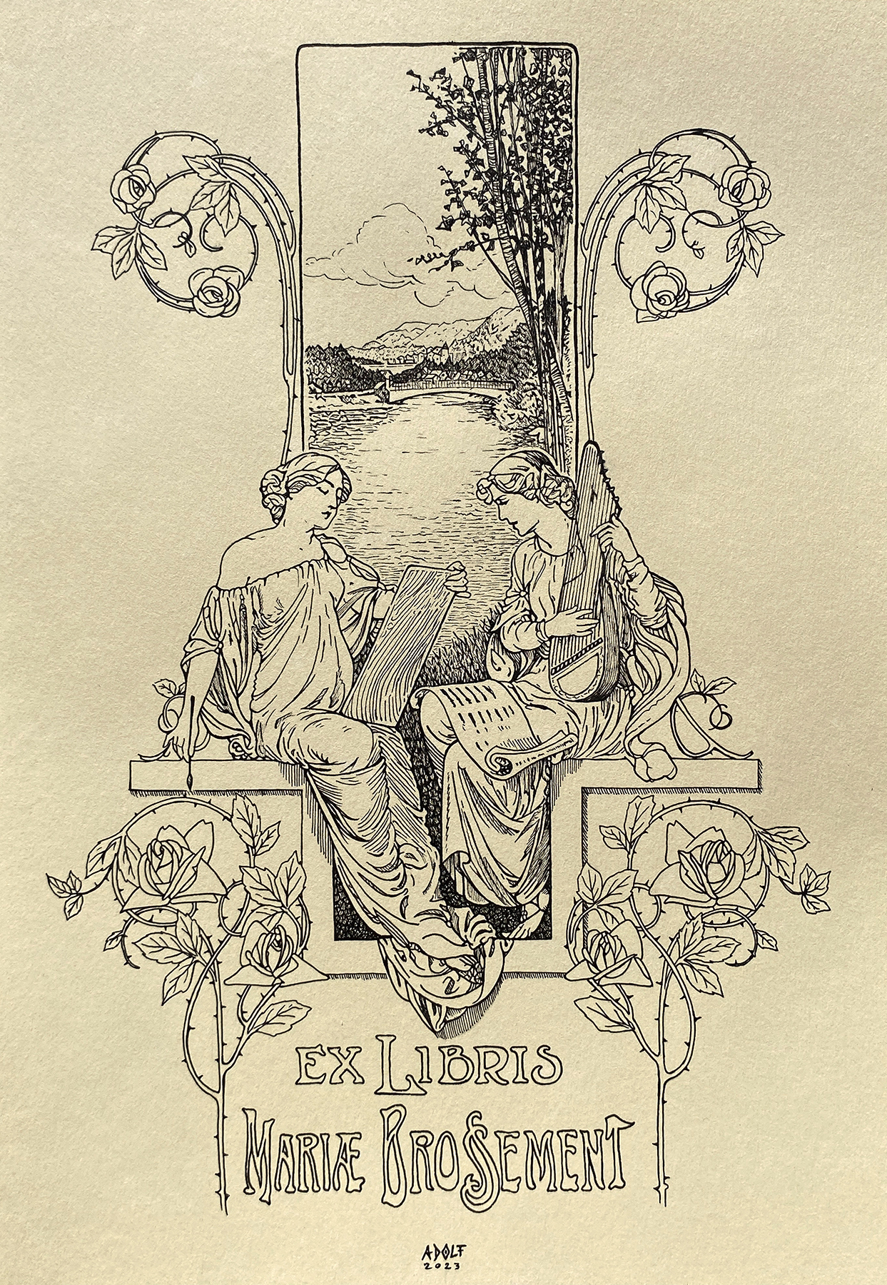 Mariae Brossement bookplate