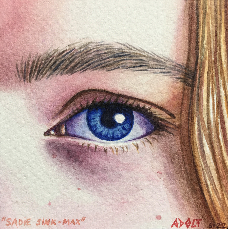 Sadie Sink Max eye stranger things painting portrait